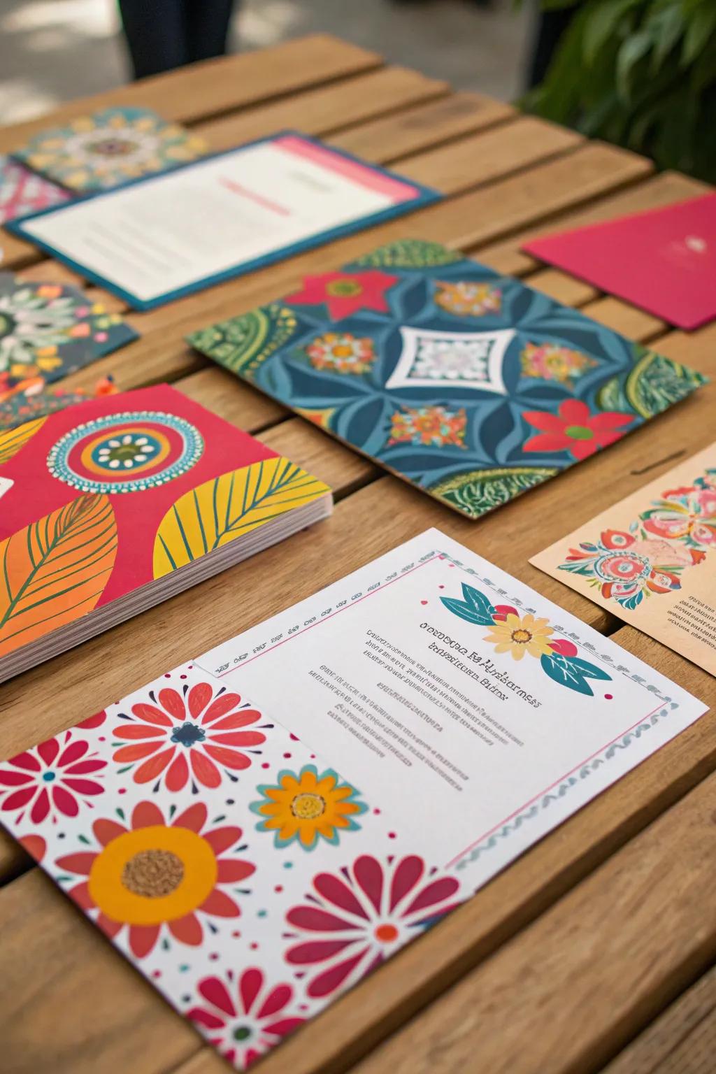 Artwork-stimulated invites that set the tone for a creative gathering.