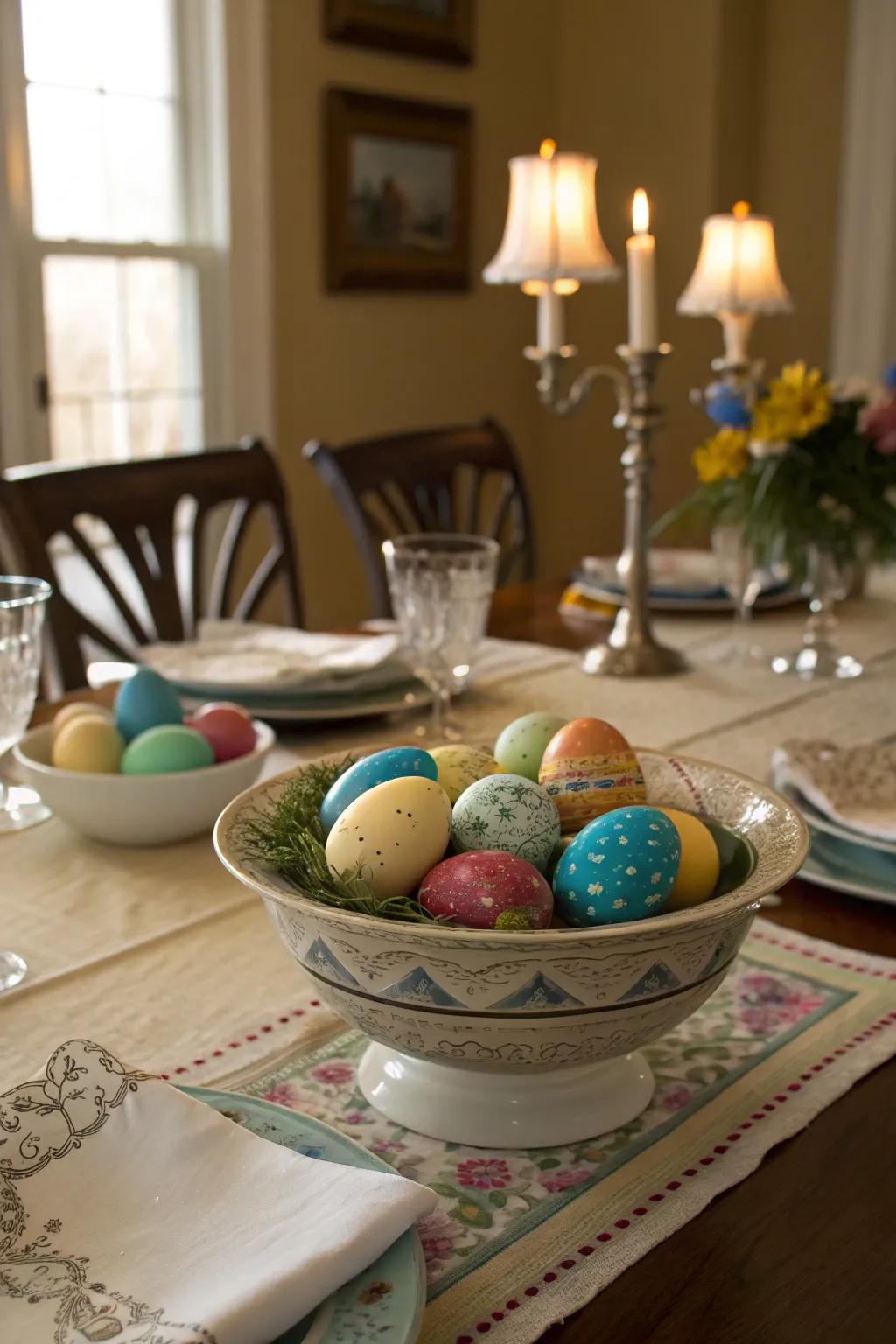 An elegant Easter orb display perfect for any home.