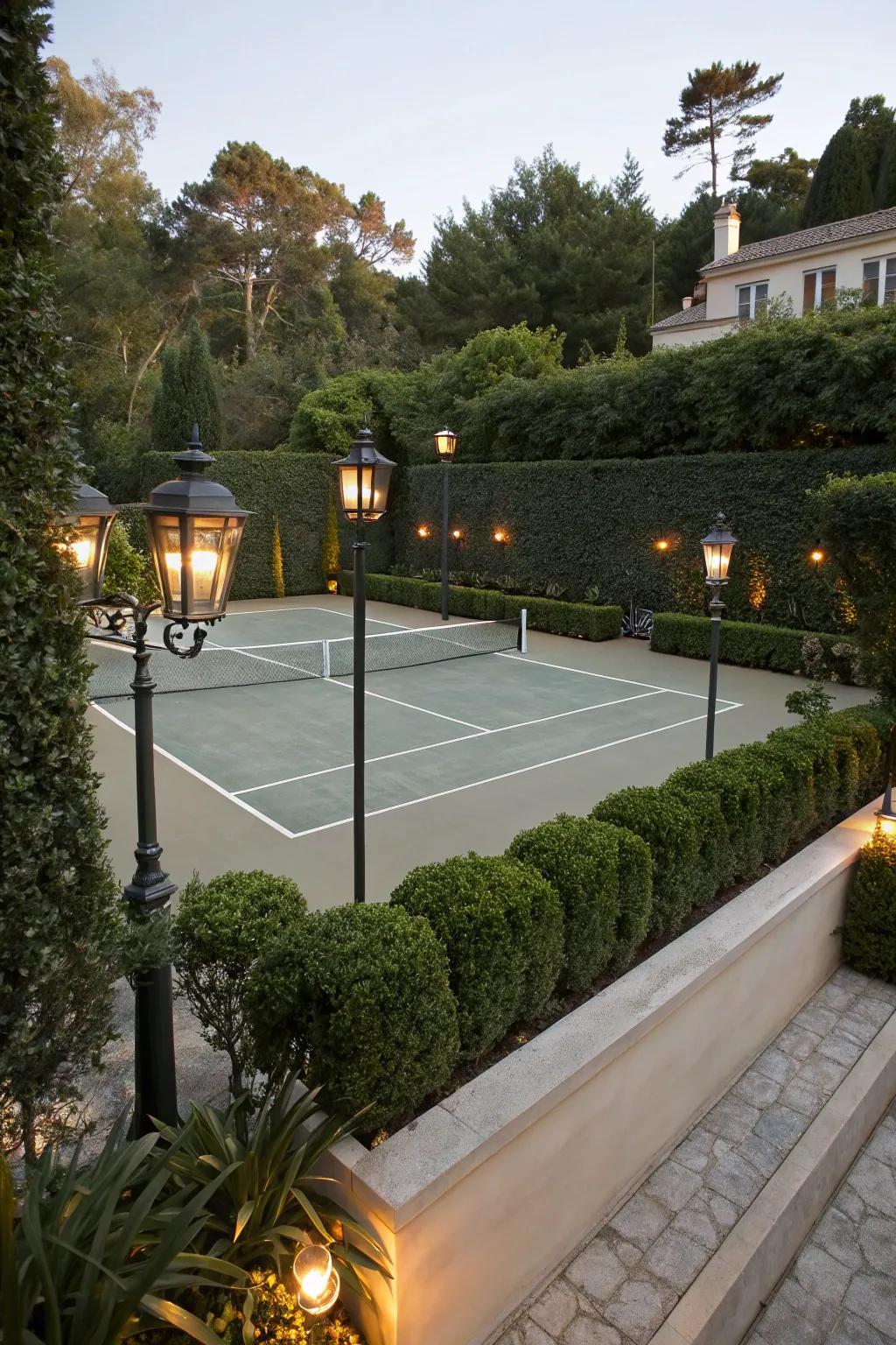 With a backyard tennis court, serve up refinement.