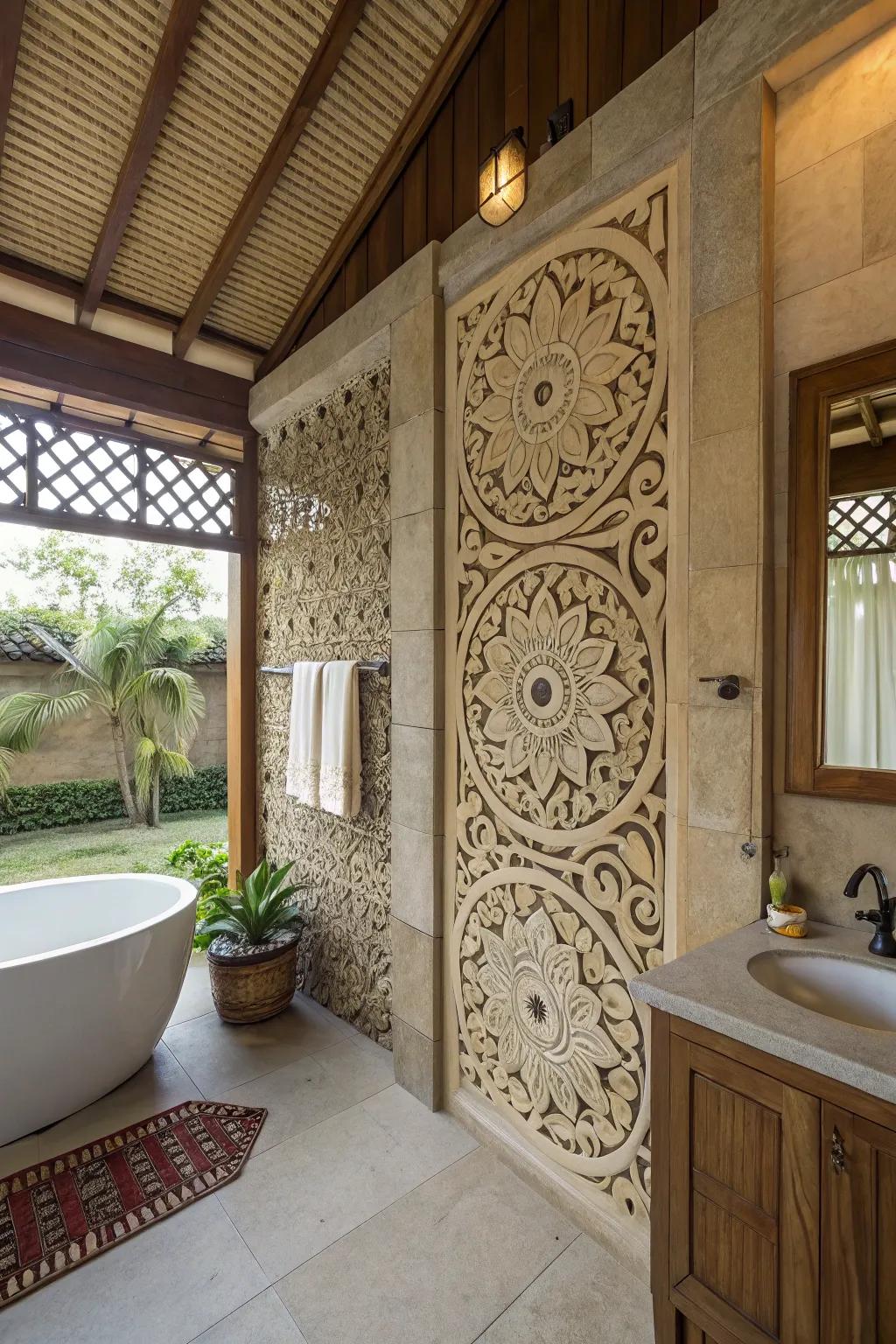 Balinese motifs create a striking and cultural centerpiece.
