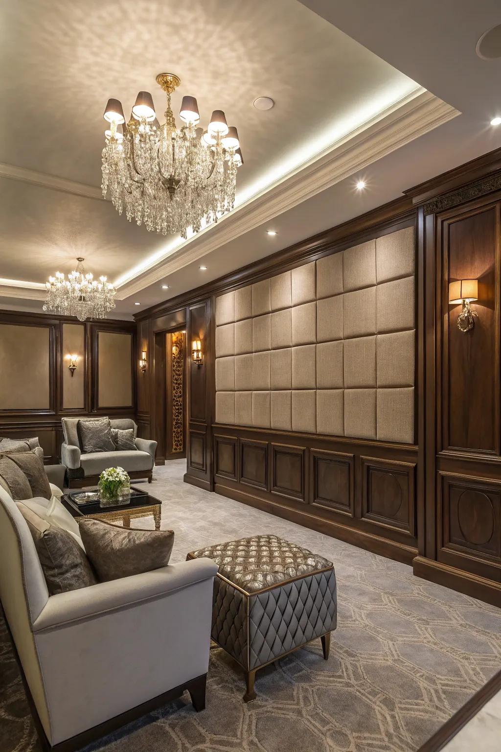 Luxurious touches elevate the basement experience.