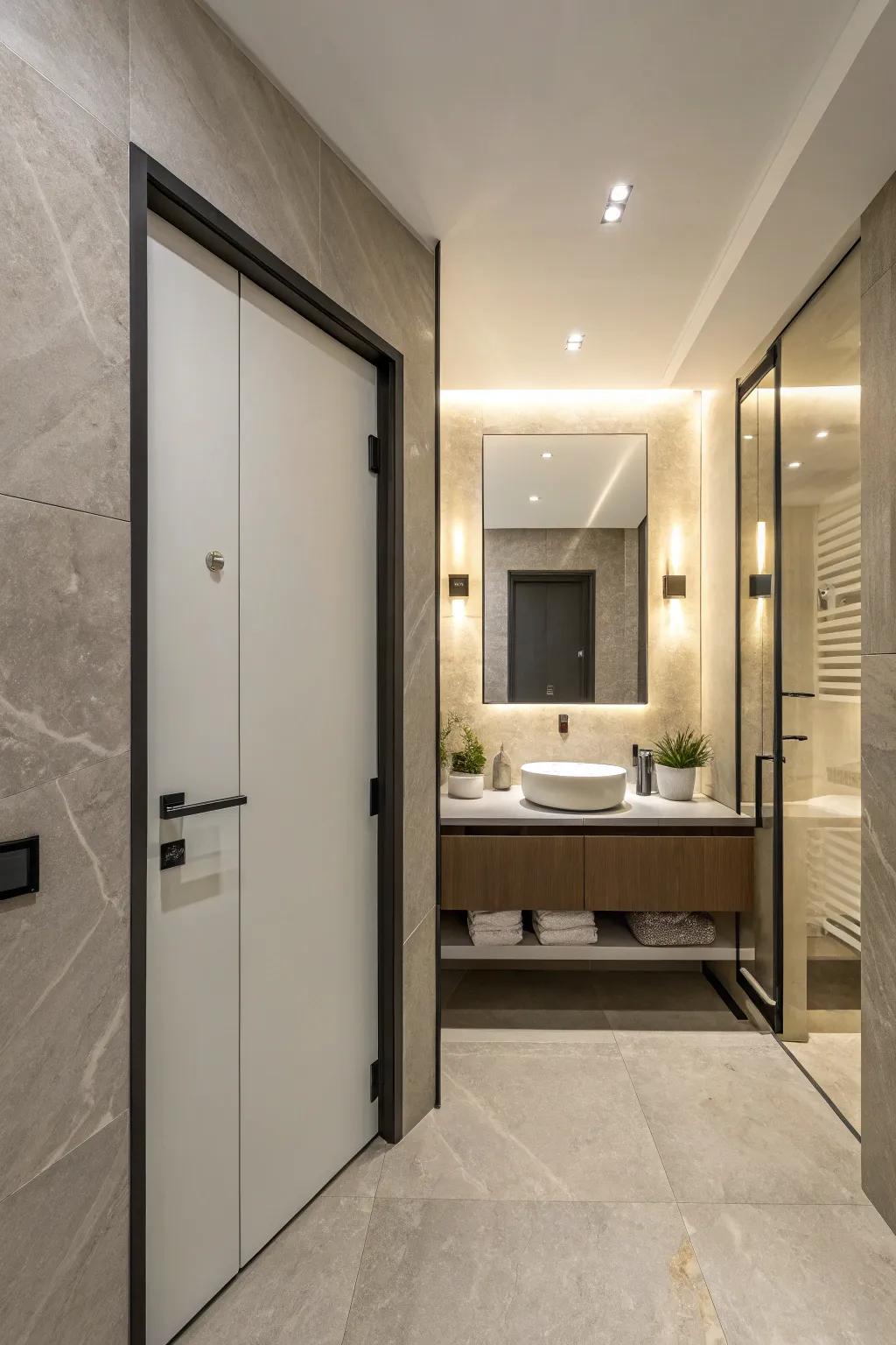 Hidden doors provide a seamless and intriguing design.