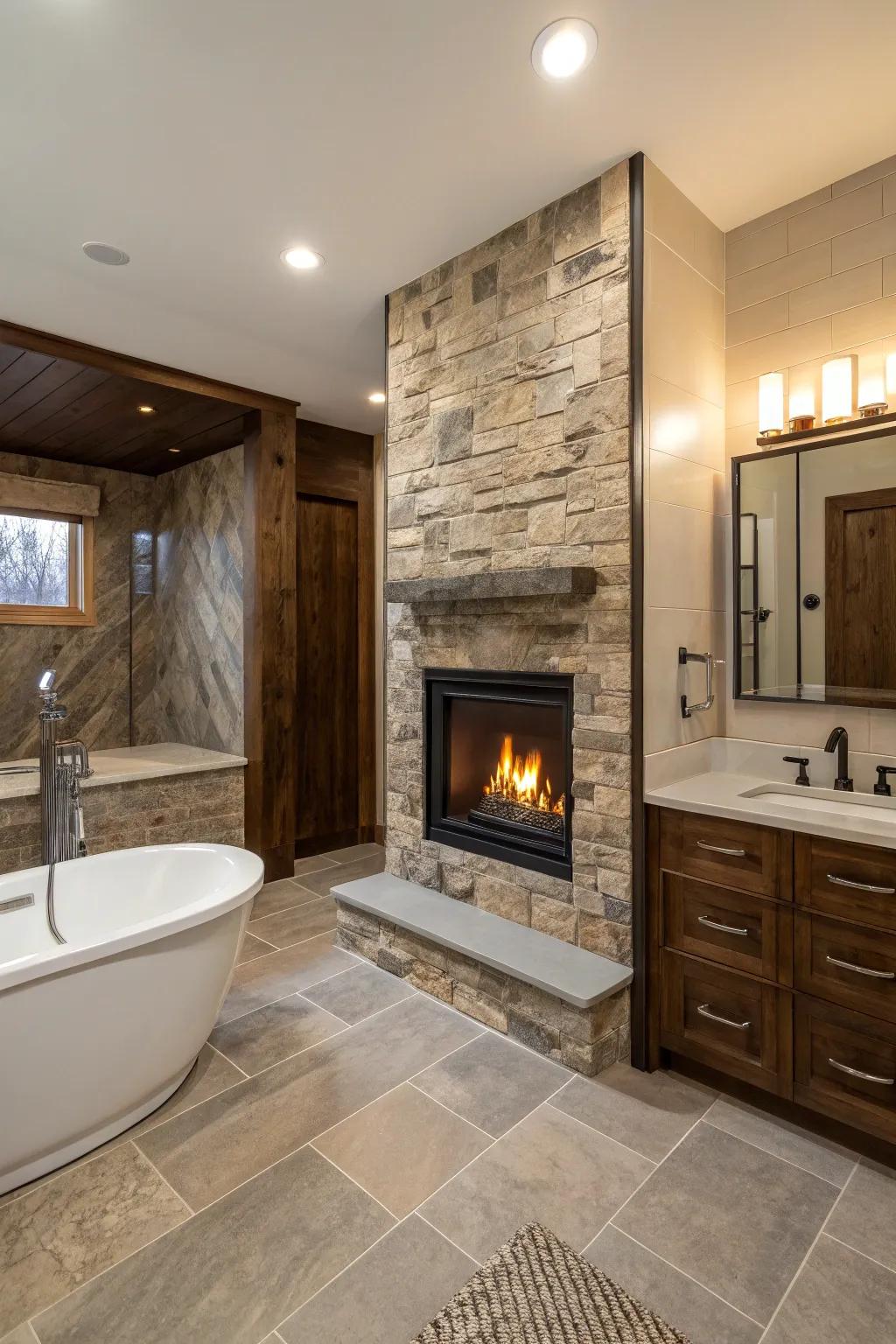 A hearth cleverly implemented as a chamber splitter.