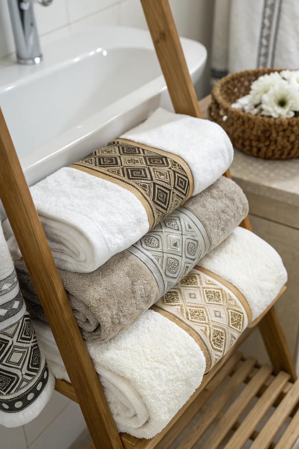 With chic decorative bands, elevate your towels.