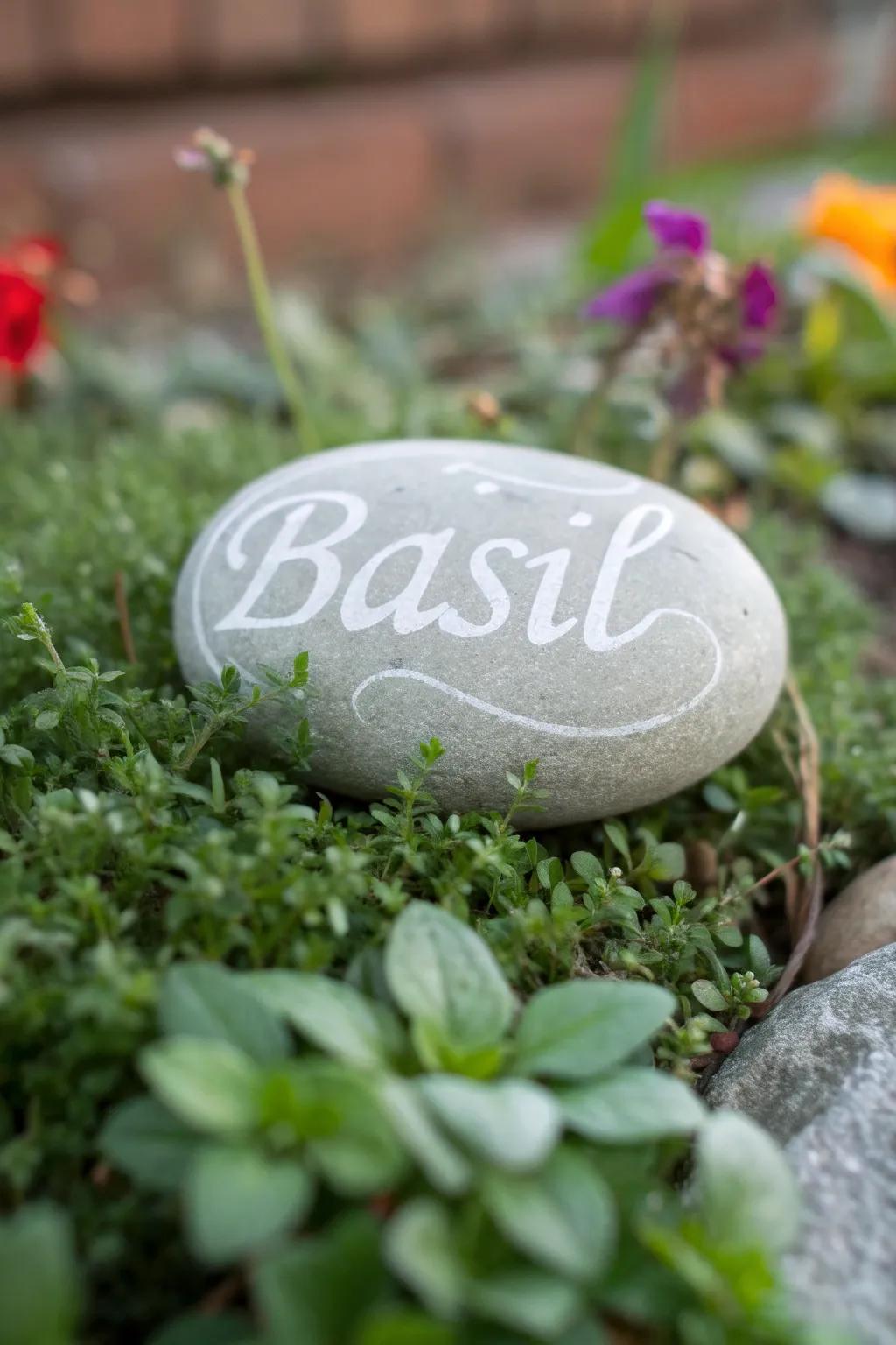 Elevate your garden's charm with handcrafted pebble markers.