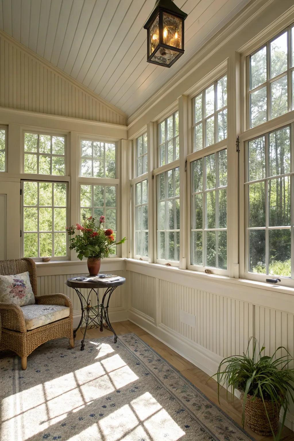 A serene sunroom retreat with <strong>beadboard</strong> walls.” loading=”lazy” class=”pimg”>
	</picture><figcaption>A serene sunroom retreat with <strong>beadboard</strong> walls.</figcaption></figure>
<p>Craft a peaceful sunroom haven with <strong>beadboard</strong> walls that reflect natural light. In my own sunroom, the <strong>beadboard</strong> contributes a smooth connection to the outdoors.</p>
<h3>These products might help:</h3>
<ul class=