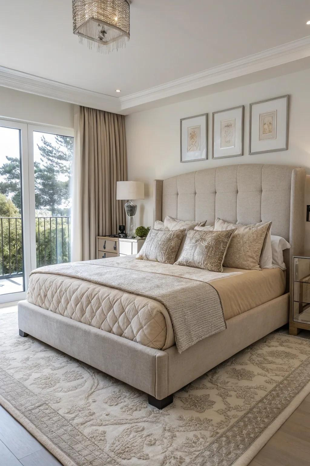 Upholstered beds combine comfort with sophistication.