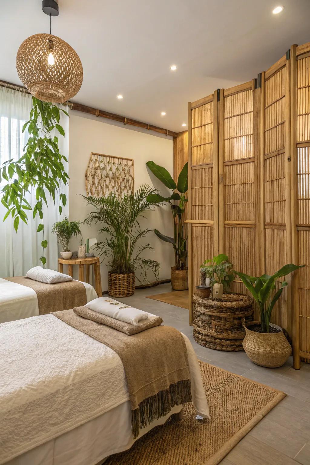 Bamboo boards propose an eco-aware and natural impression.