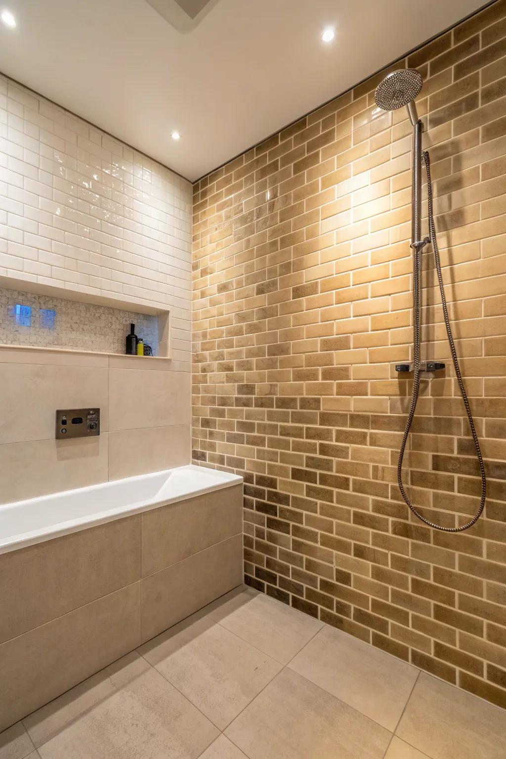 Ombre tiles add a sophisticated and artistic touch.