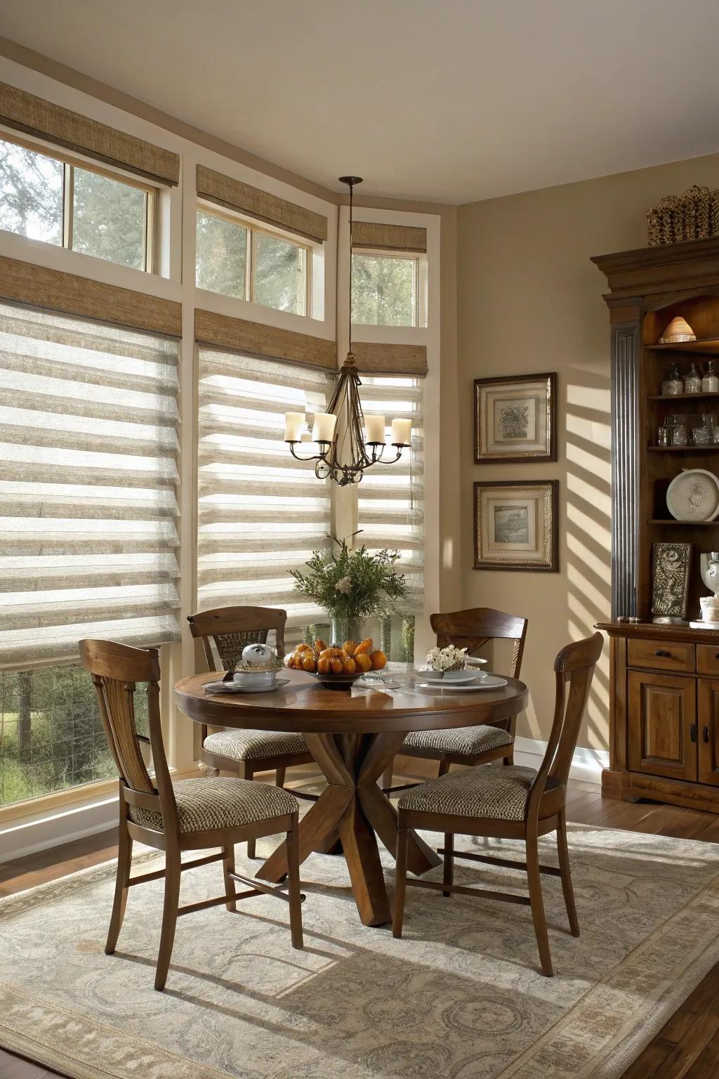Layered coverings adding texture and depth to your space.