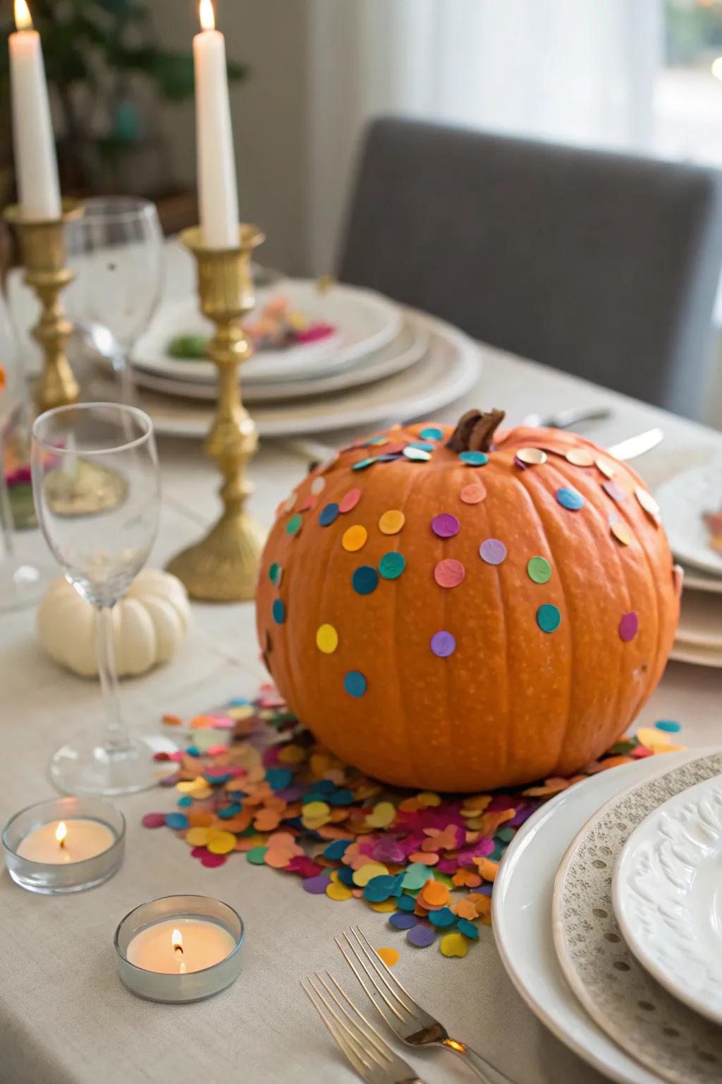 Celebrate via streamer-clad gourds.