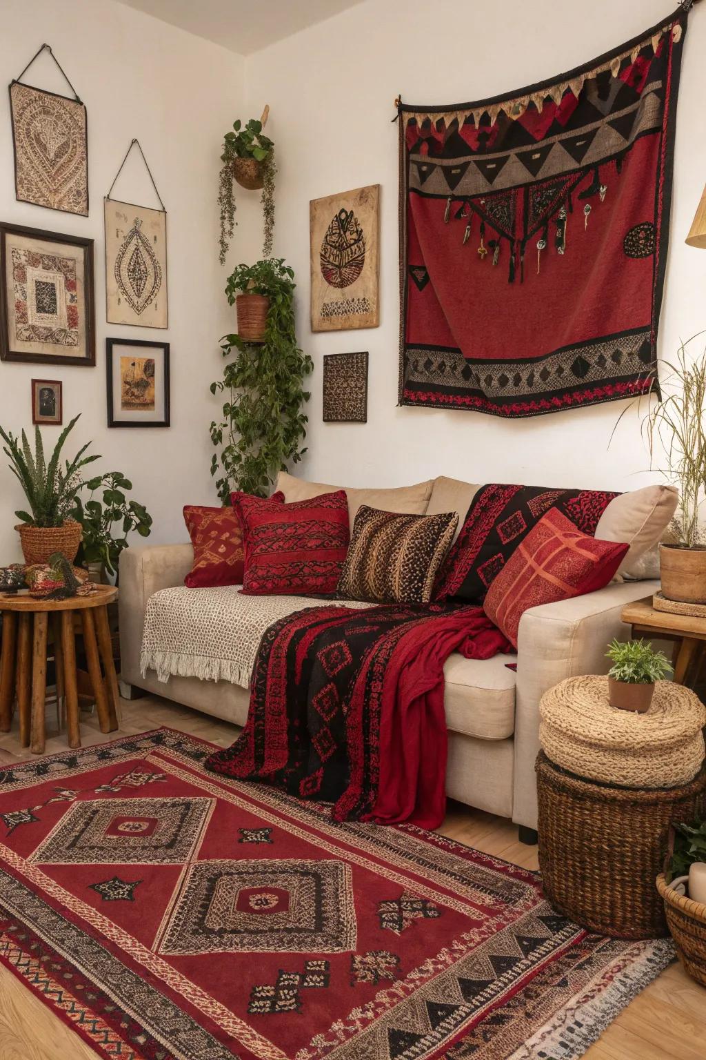 Eclectic strokes construct a comfortable sanctuary.
