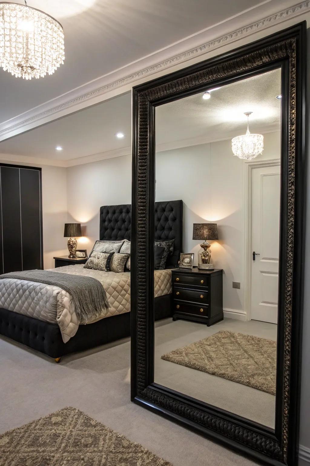 Enlarged looking-glasses can make a room feel more capacious.
