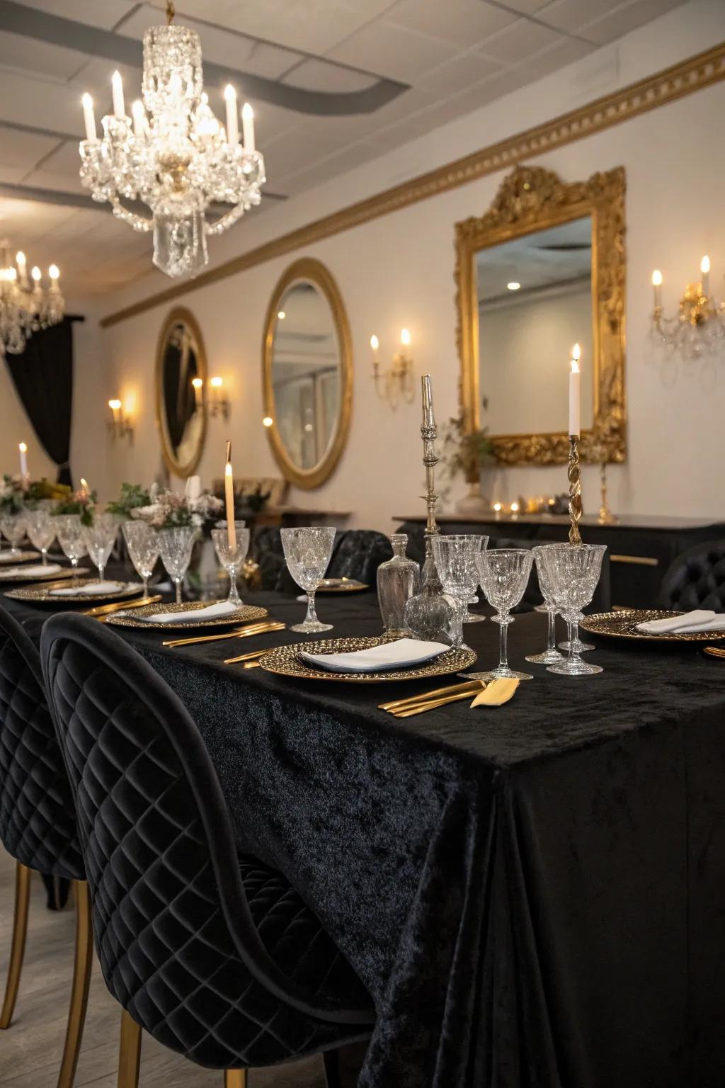 Vintage Hollywood glamour on display at the table.