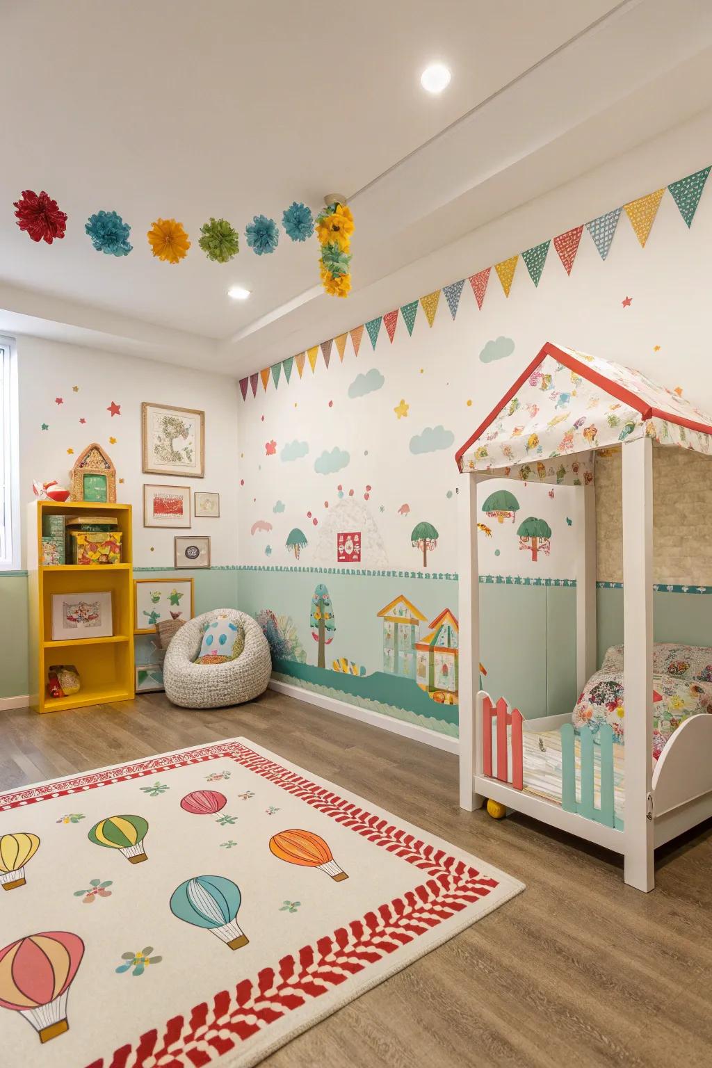 Whimsical borders contribute playful enchantment and personality.