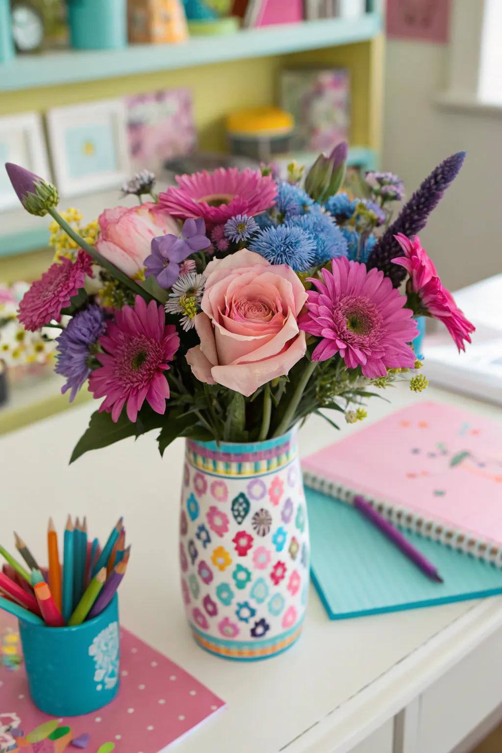 Quirky arrangement exuding an element of fun.