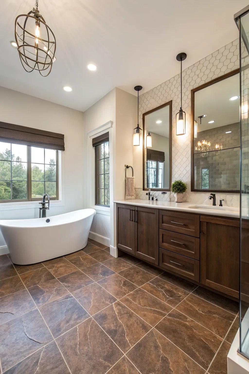 Handy luxury using vinyl tiles.