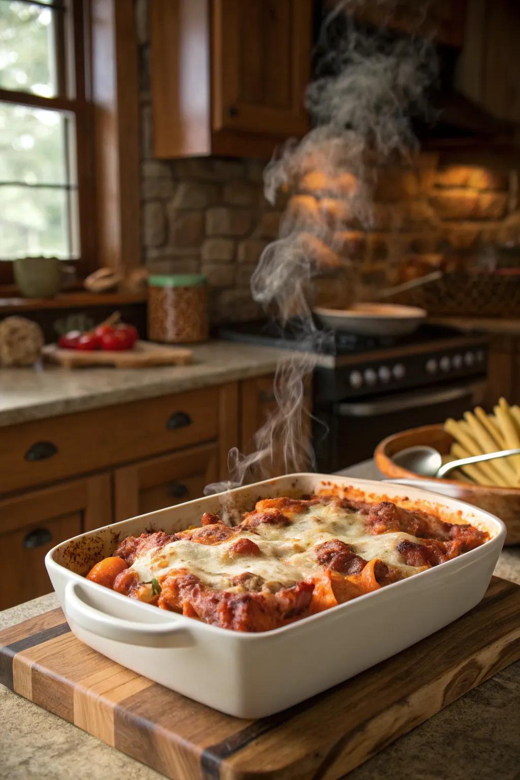 Baked ziti with sausage, a hearty and satisfying meal option.
