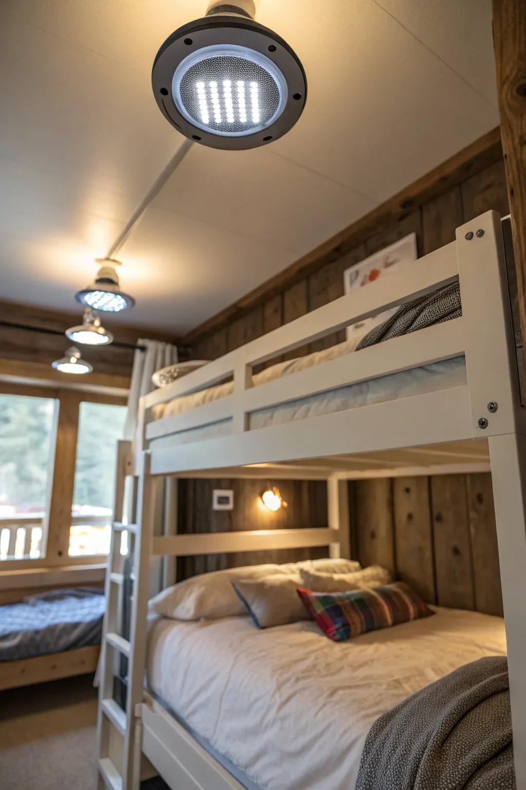 Remote-operated lights grant supreme convenience.