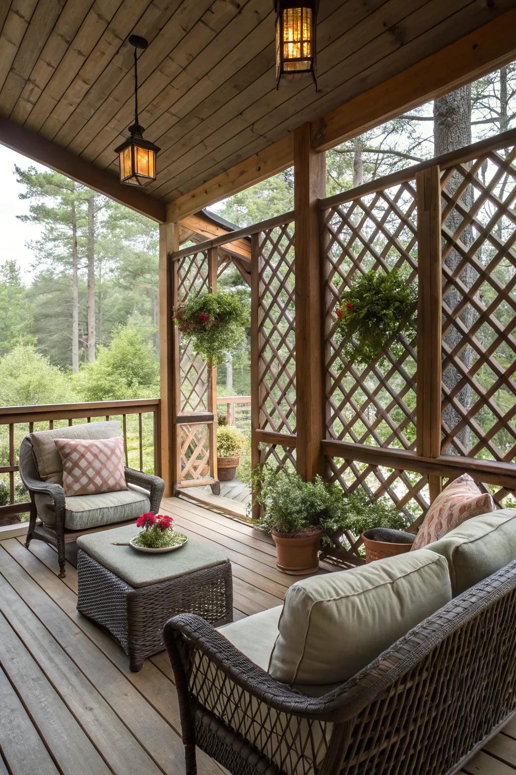 Protected verandas offer insect-free outdoor enjoyment.