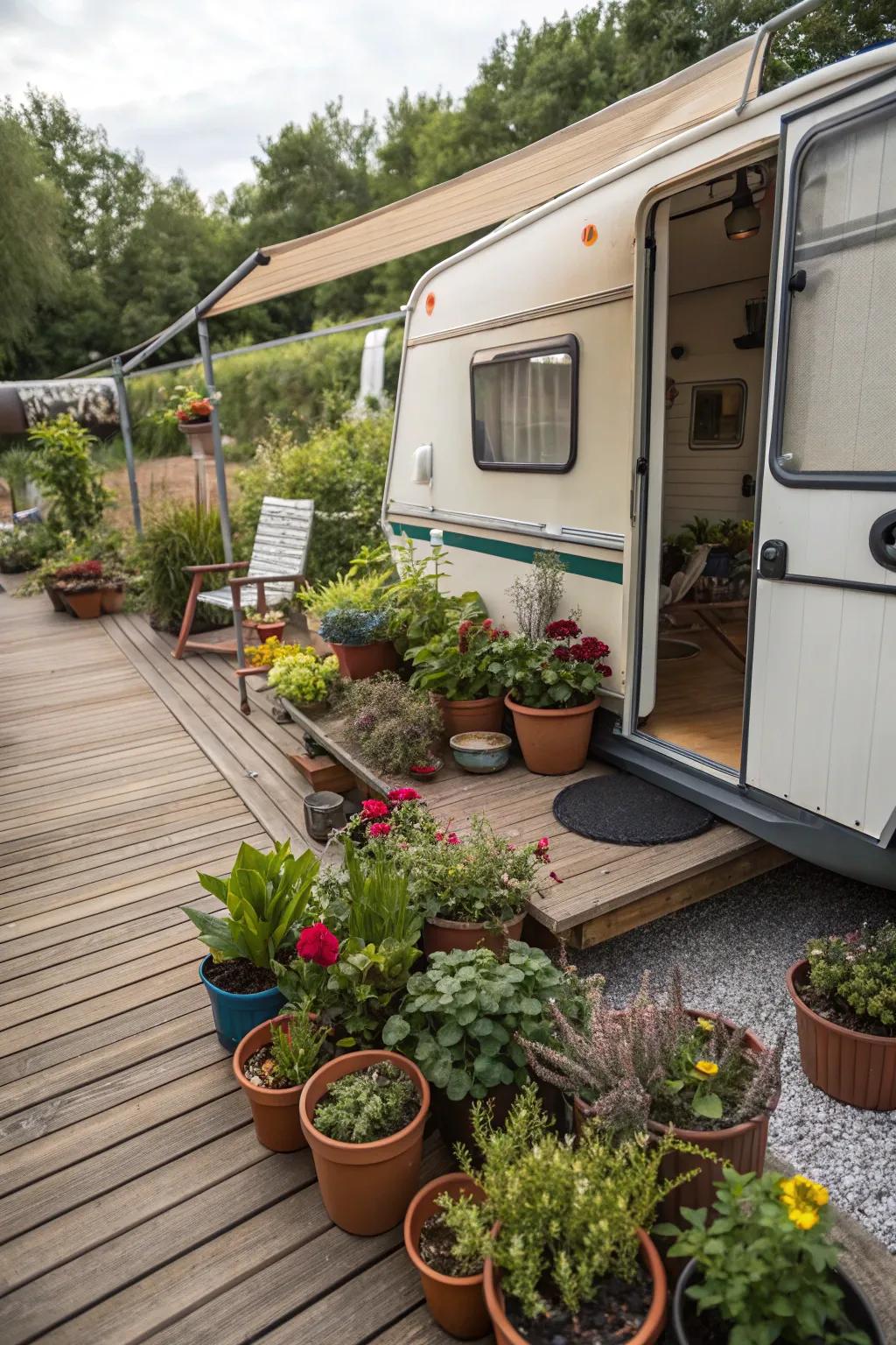 With a movable garden on your deck, bring nature closer.