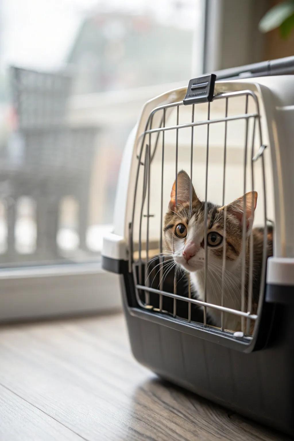 A viewing portal lets your cat securely enjoy the outside world.