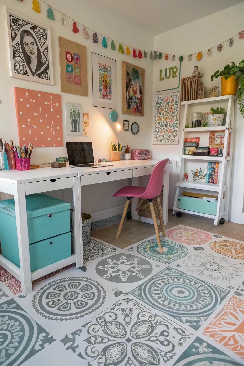 Unleash your creativity with DIY stenciled floors.