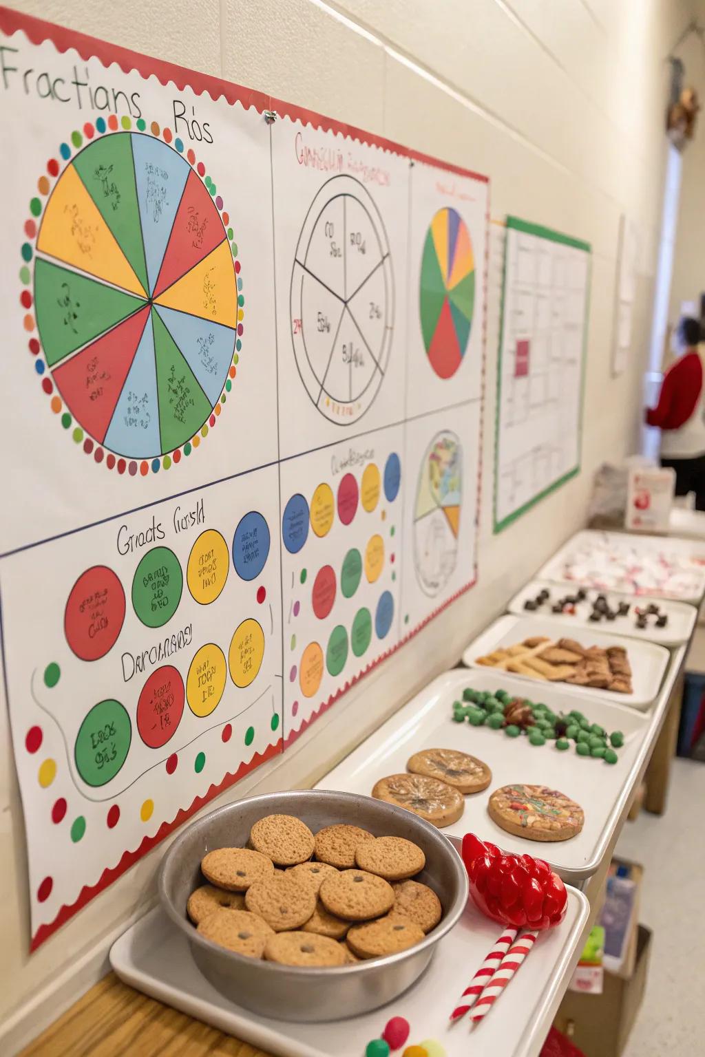 Fractions become festive using holiday-themed visuals.