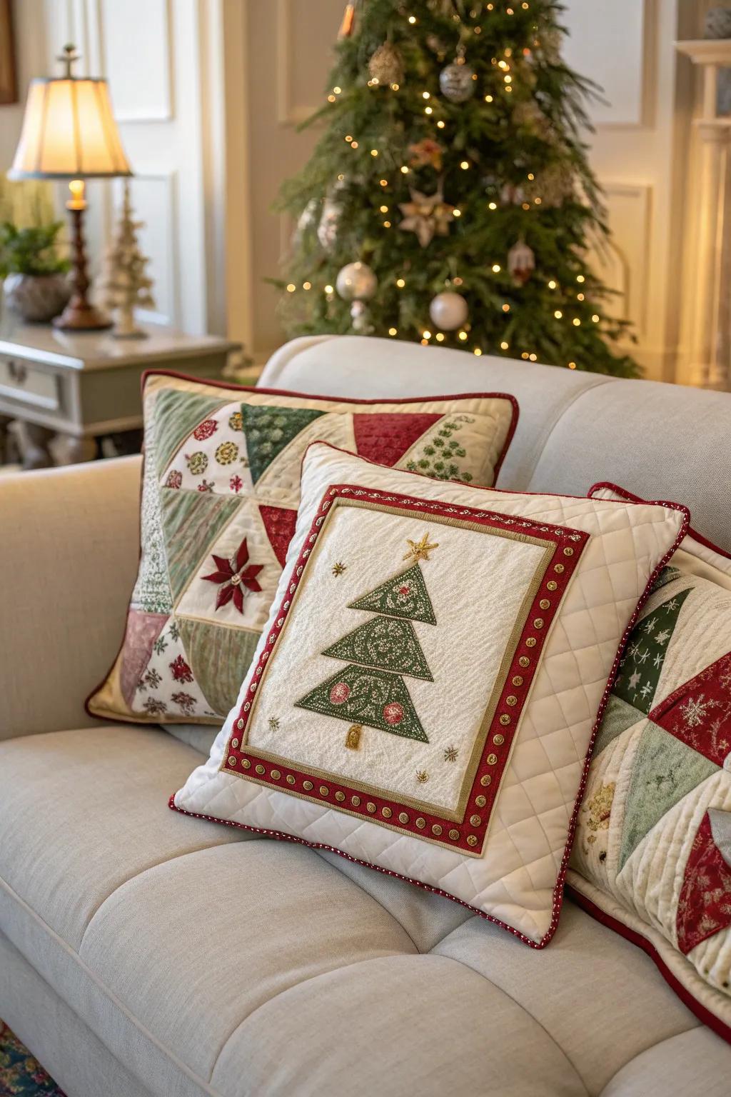 Quilted grandeur infusing cordiality into the celebratory ornamental arrangement.