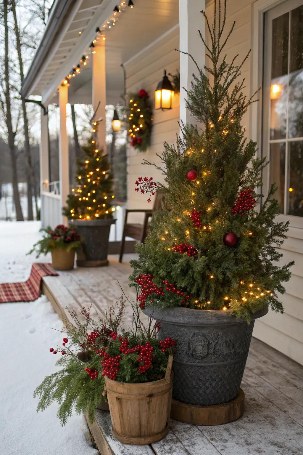Festive verdure injects a natural, inviting essence.