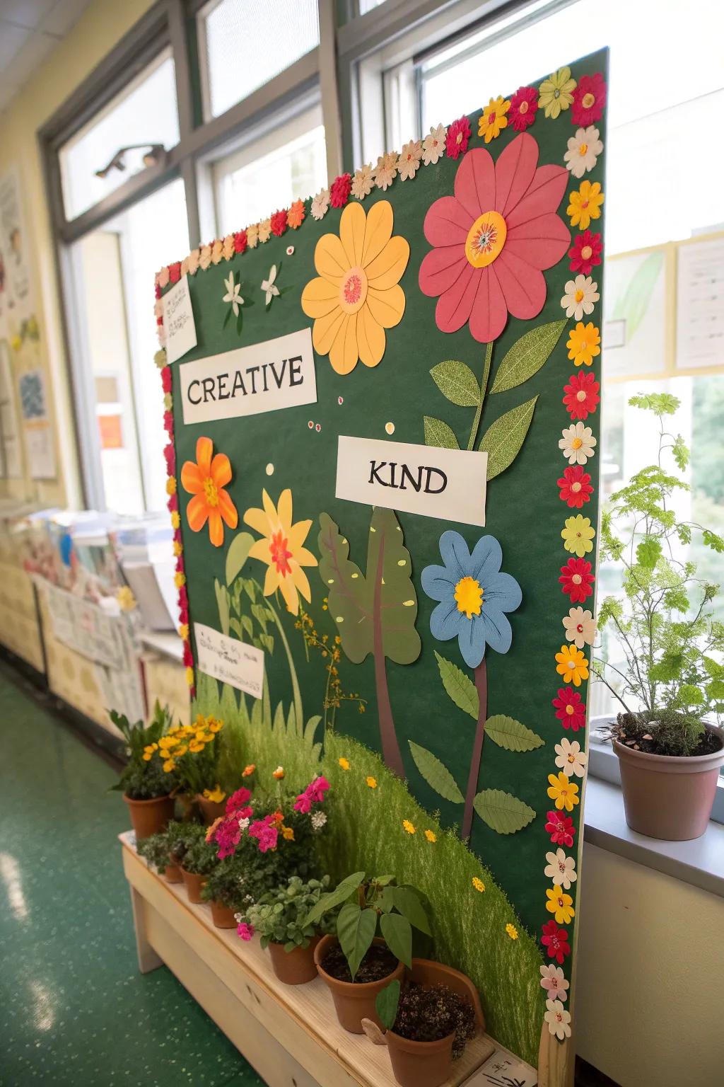 A positive and encouraging garden-themed board.