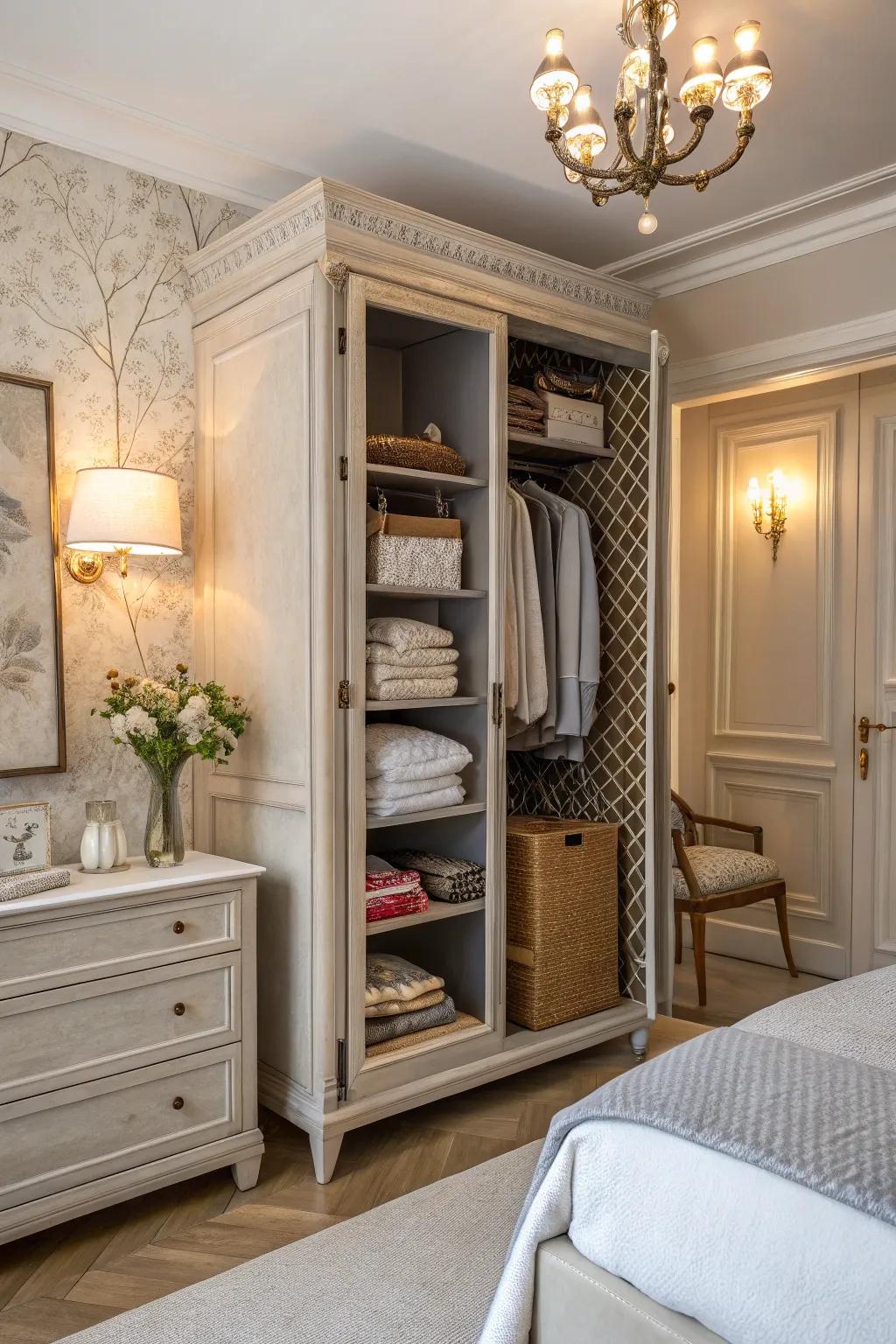 Armoires add character and storage capacity.