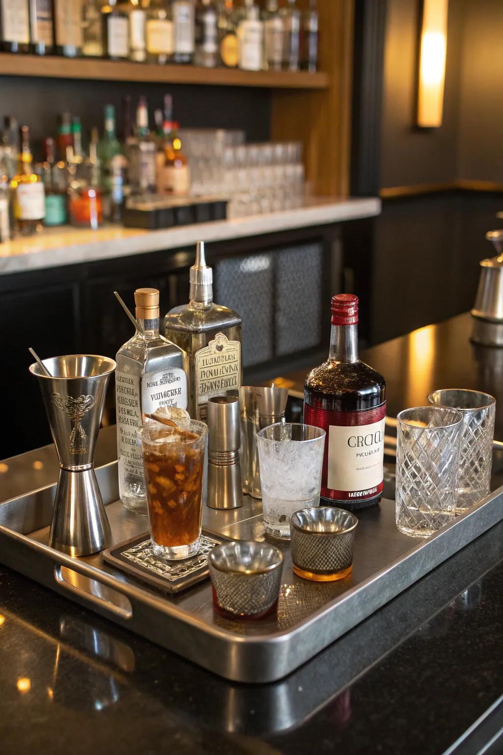 Serving flats uphold items as organized and ready.