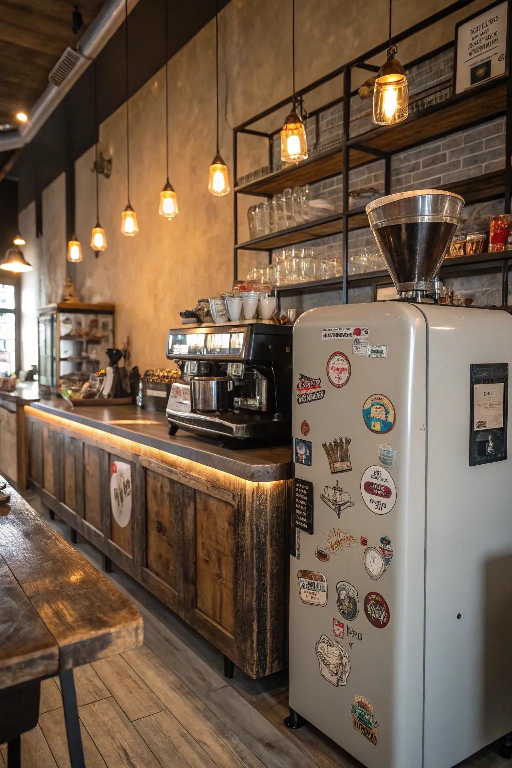This coffee station evokes nostalgia with its vintage vibes.