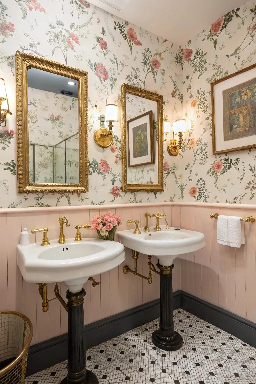 Timeless fittings and retro décor add character to this guest bathroom.