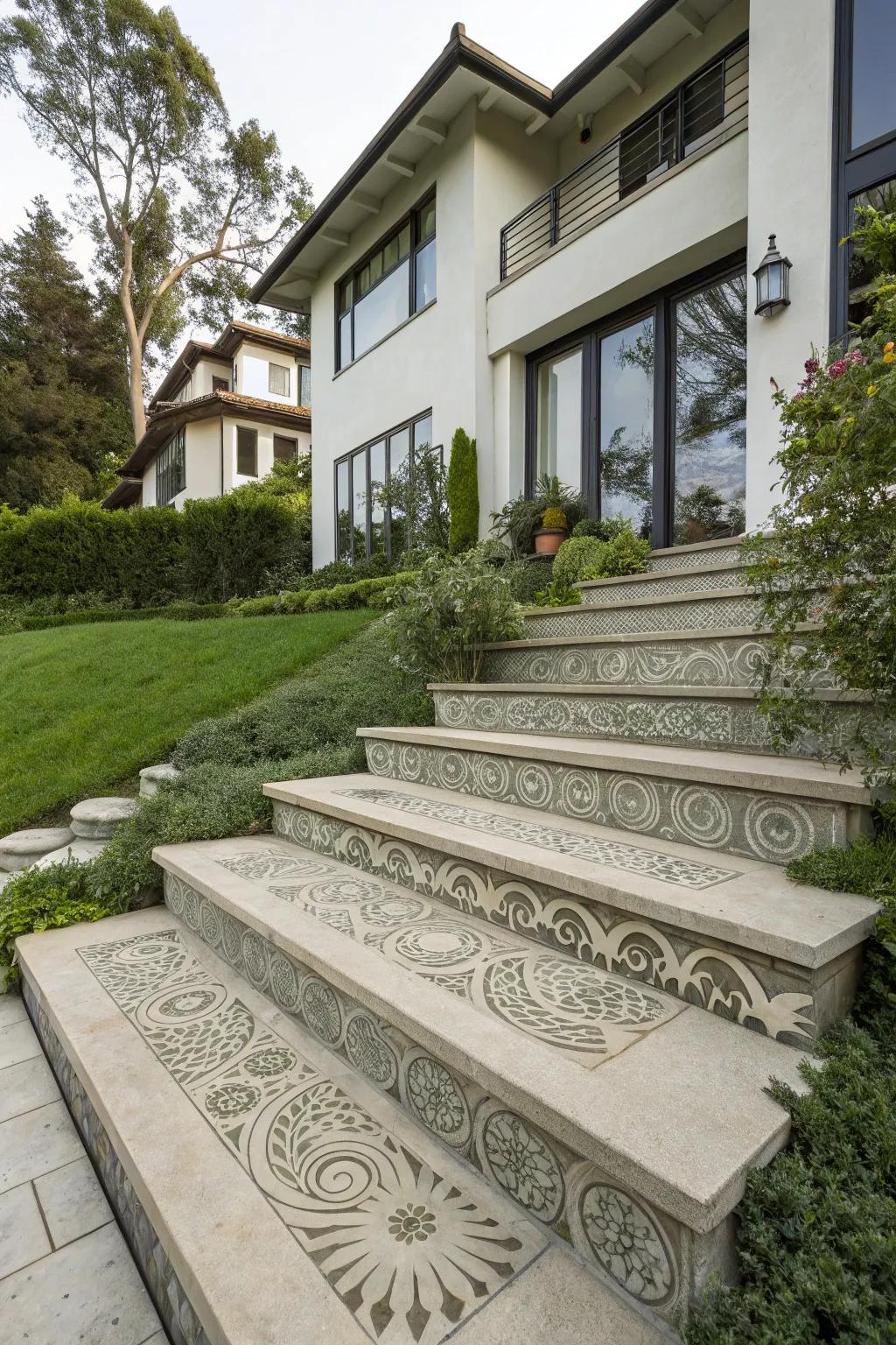 Artistic motifs transform your steps into a masterpiece.