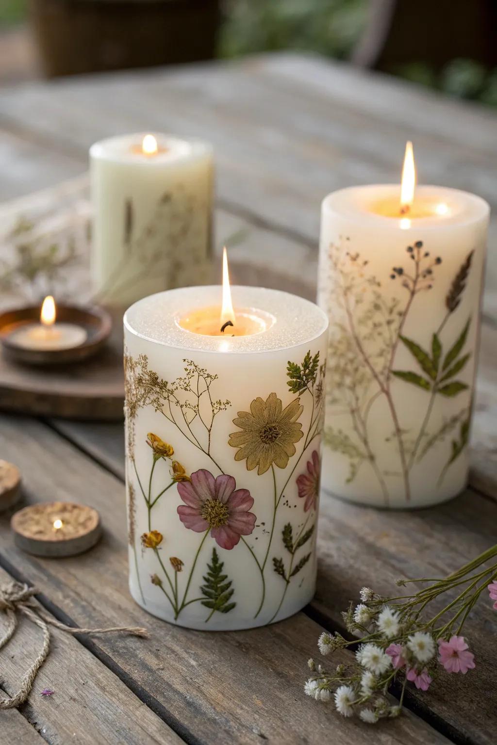 Encased bloom candles immobilize inherent beauty.