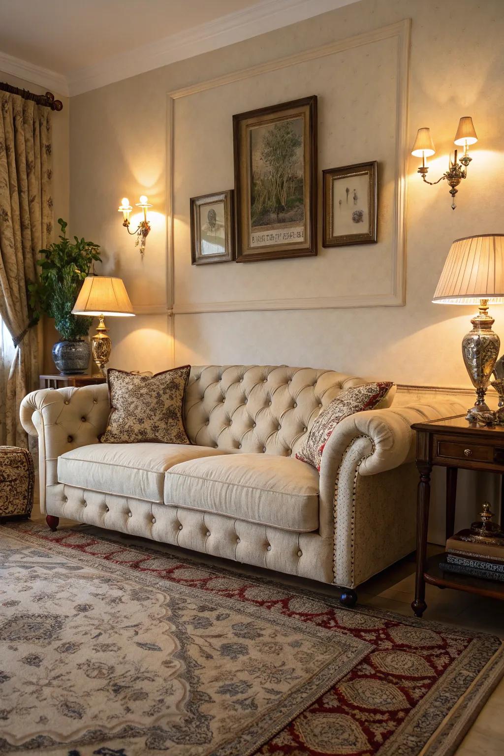 Patterned wraps bring classic elegance and comfort to your sofa.