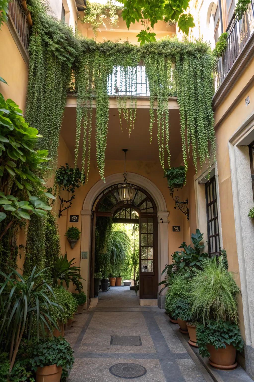 Vertical gardens utilize space creatively and effectively.