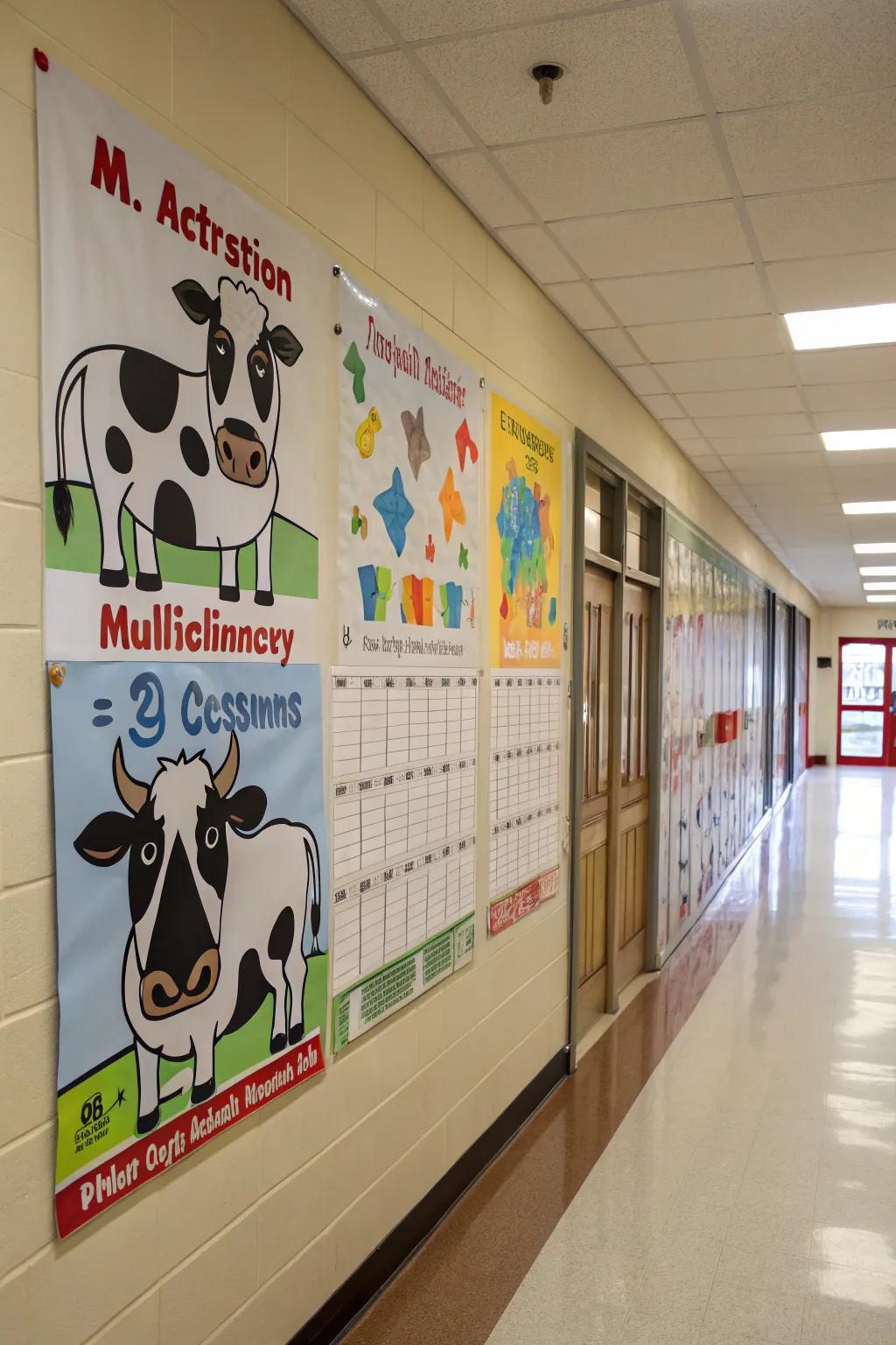 A 'Cow-nting Our Path to Triumph' display for math learning