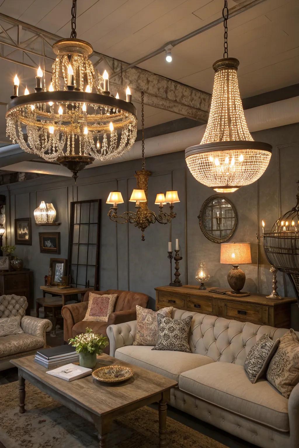 Blending light structures adds a unique cozy vibe to any space.