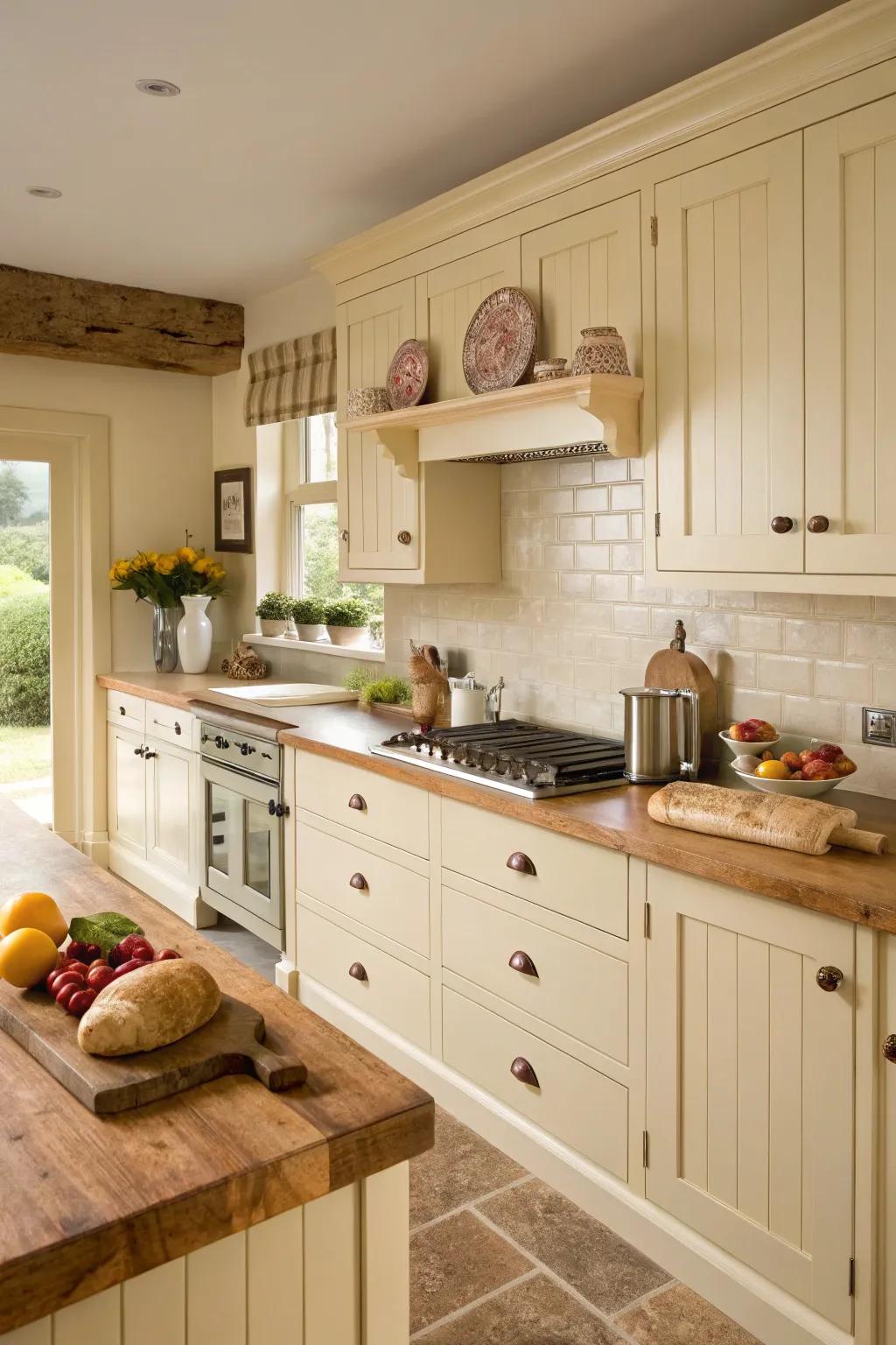 Down-to-earth components create a cozy sensation.
