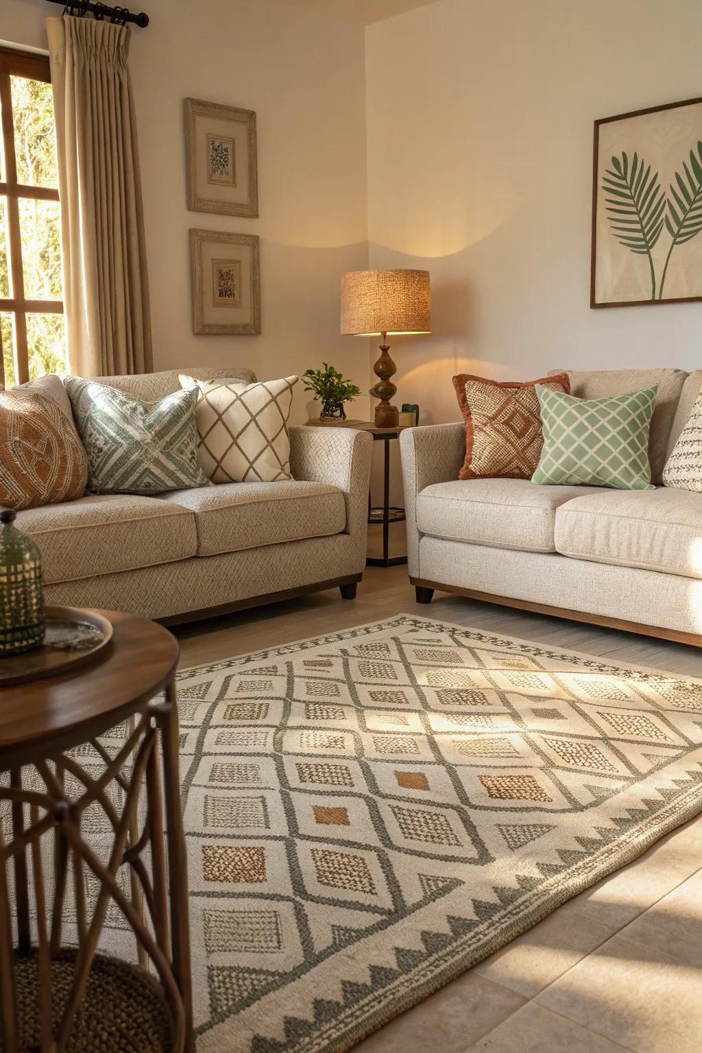 Subtle designs append dimension without cluttering the space.