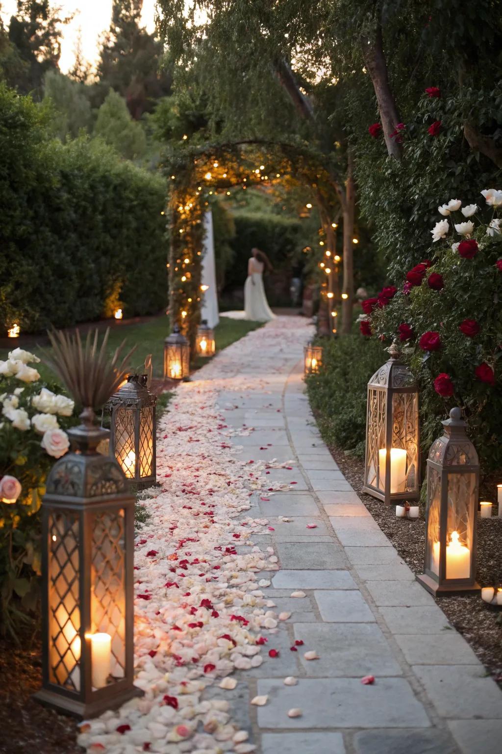 A magical path leading guests to the ceremony.