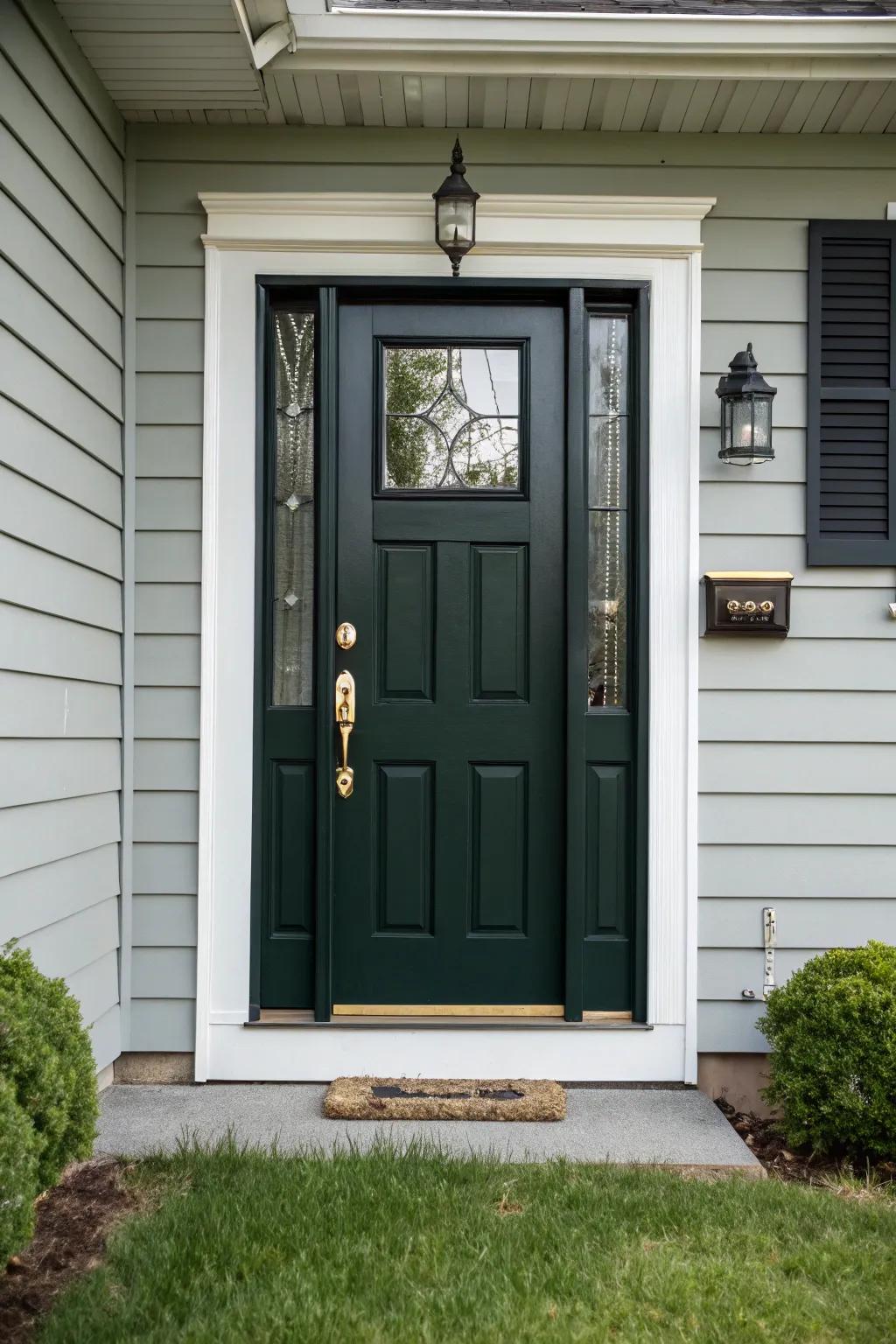 Ebony accents introduce depth and sophistication to the entryway.