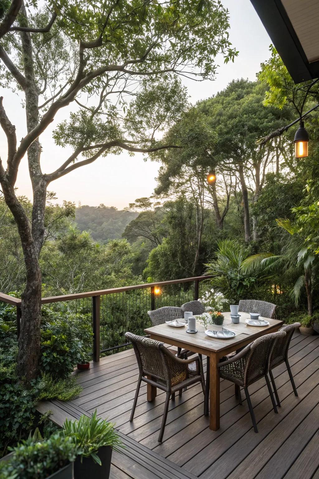 A mealtime spot makes outdoor meals a special occasion.