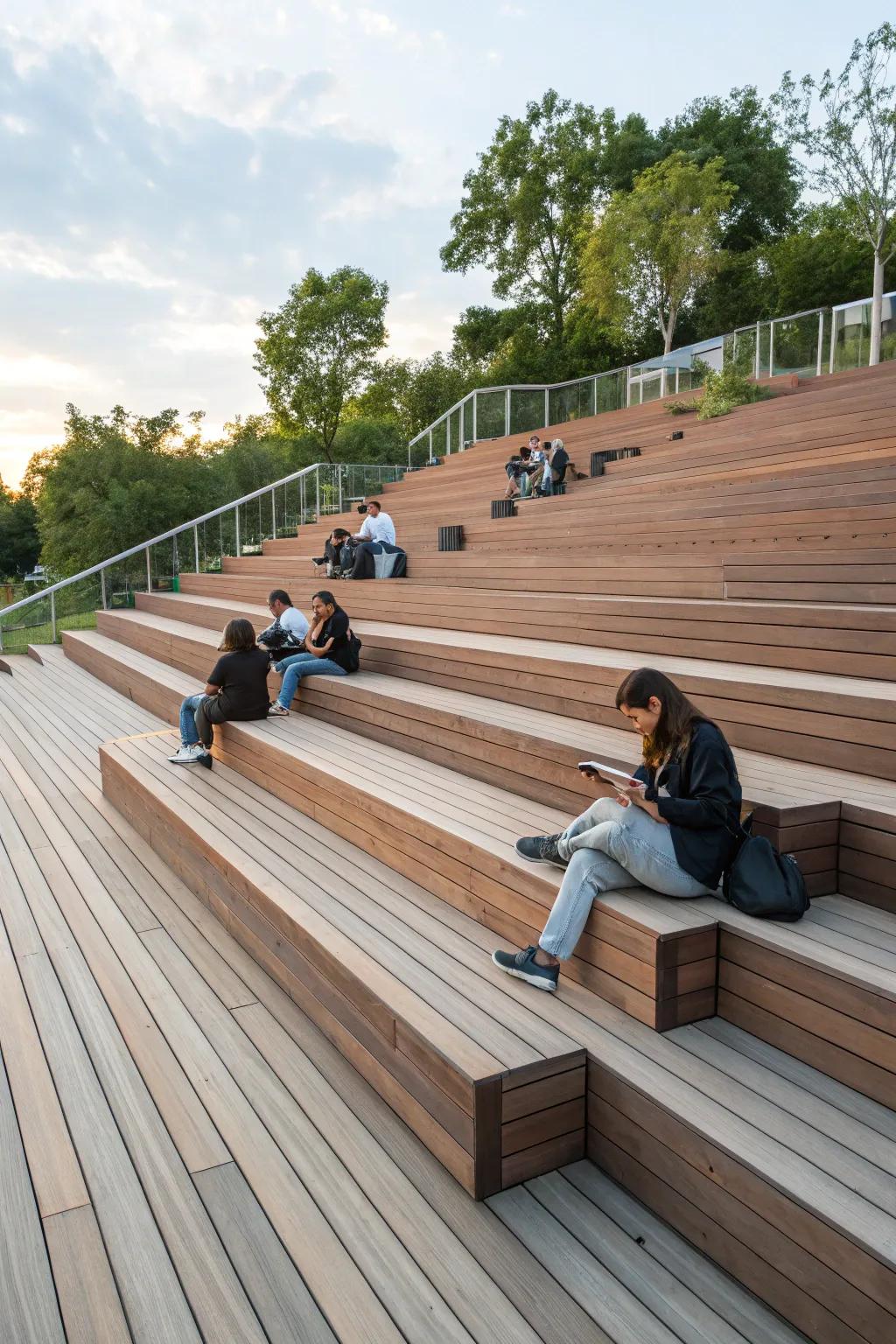 Relish comfort and utility with deep deck steps.