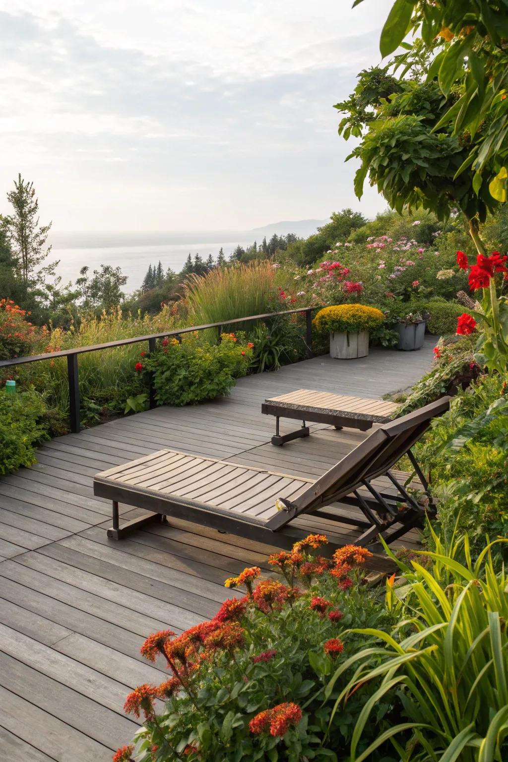 Self-supporting benches afford adaptability in arranging your veranda space.