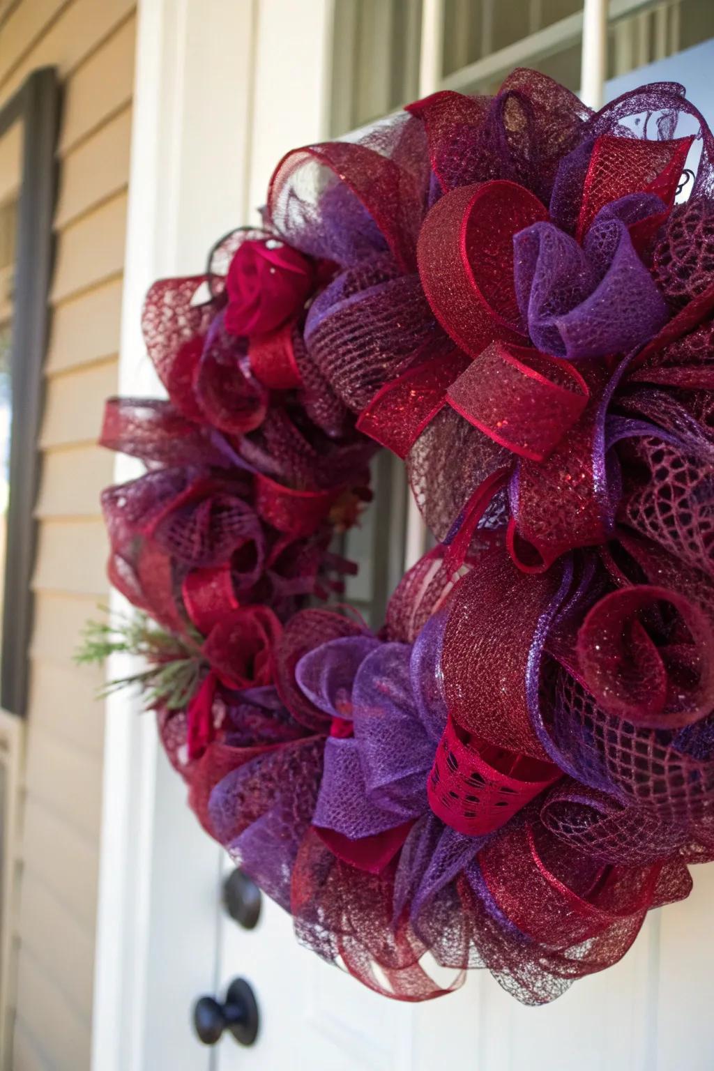 Intense colors make this deco mesh wreath a standout piece.