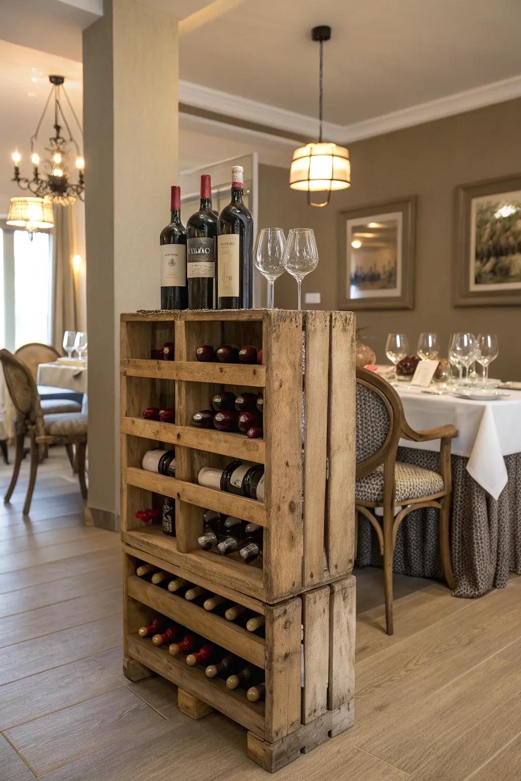 Show off your wines with an elegant platform display.